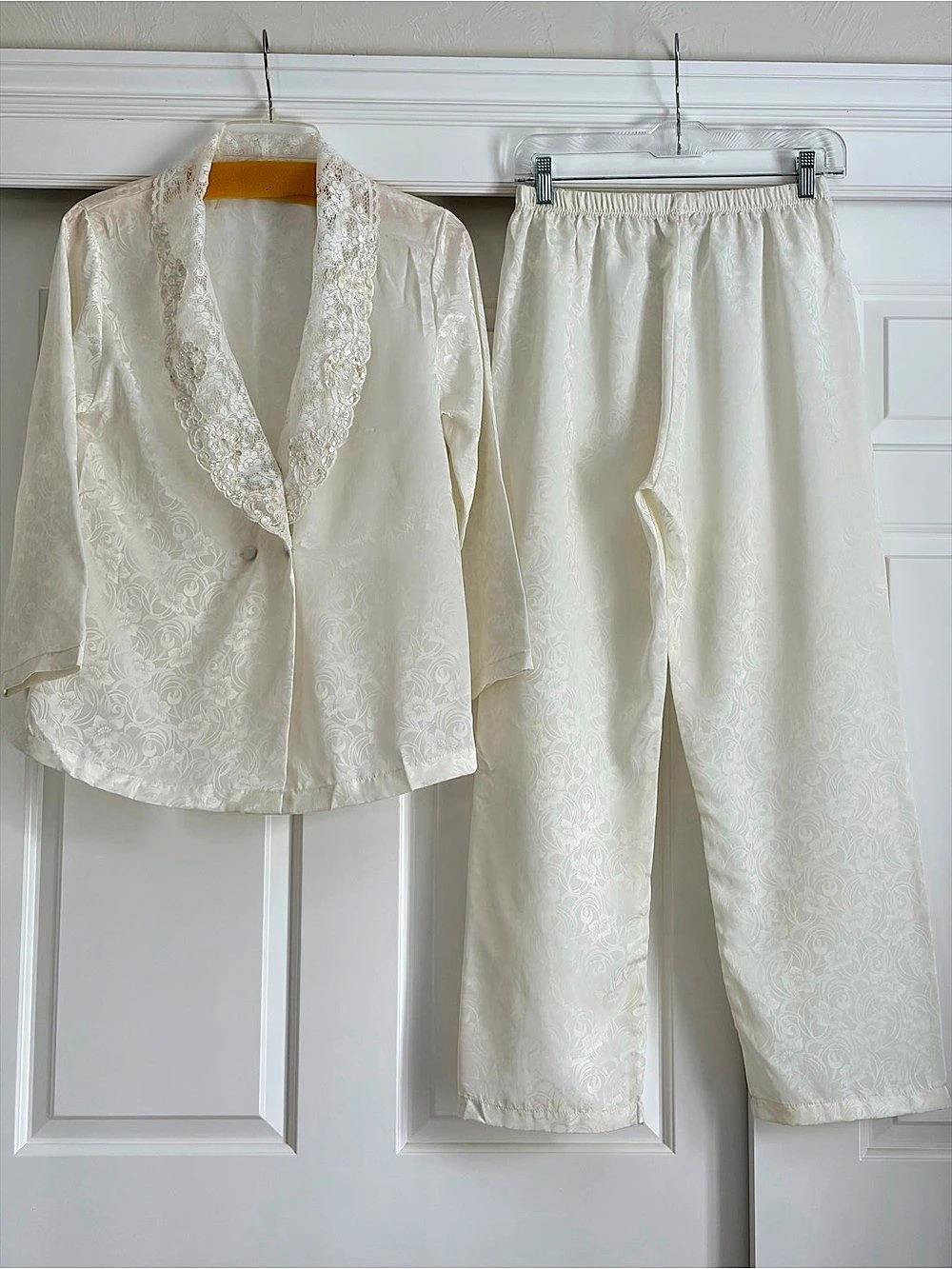 Vintage Val Mode two piece satin pajama set
